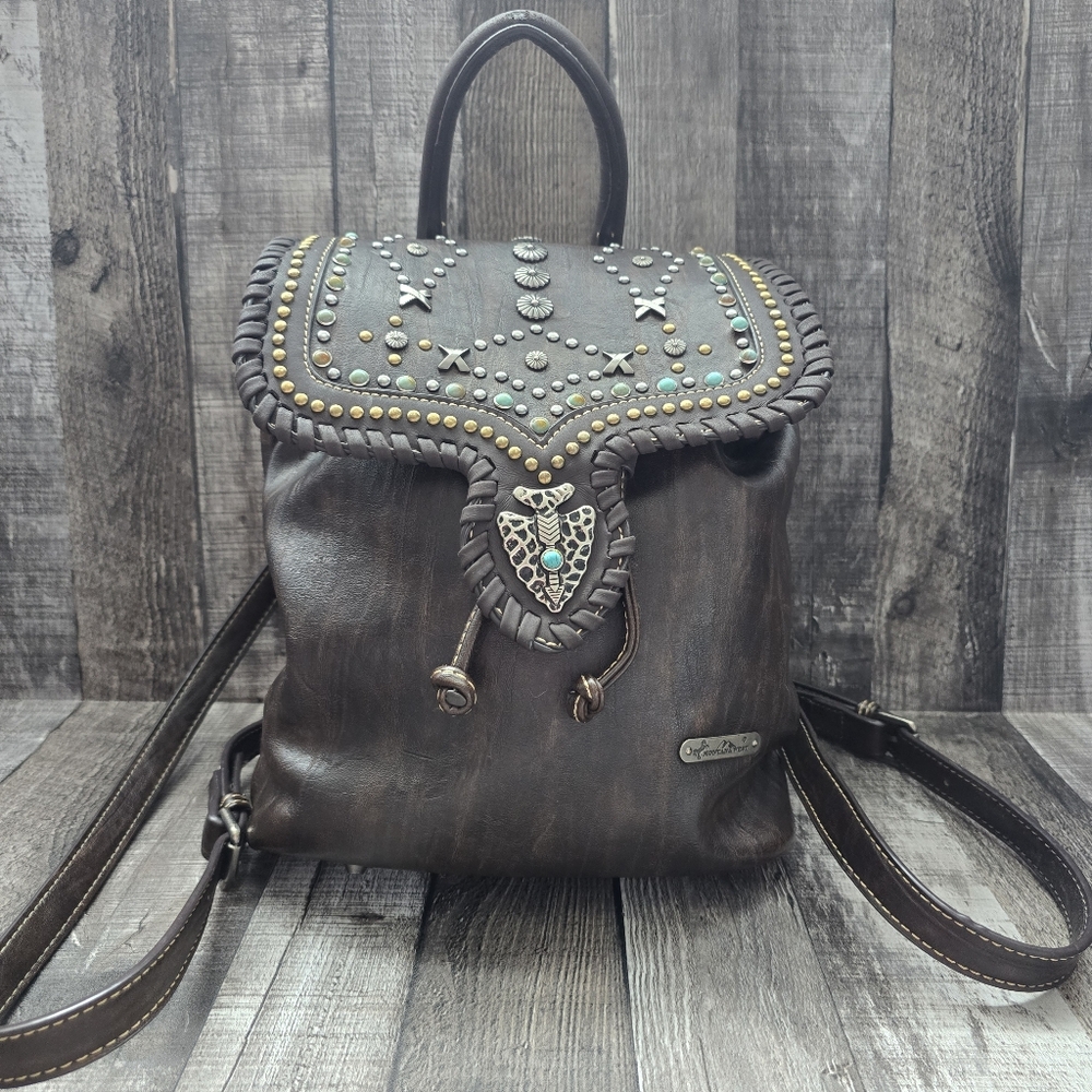 Montana West Brown Leather Mini Backpack Bag
